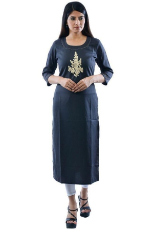 AMIRA'S INDIAN ETHNICWEAR - Black Linen Women's Stitched Salwar Suit ( ) - XL