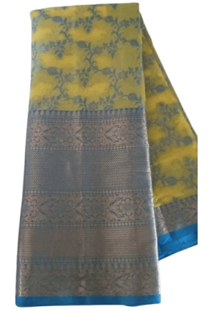 yellow-tissue-saree-with-blue-zari-border