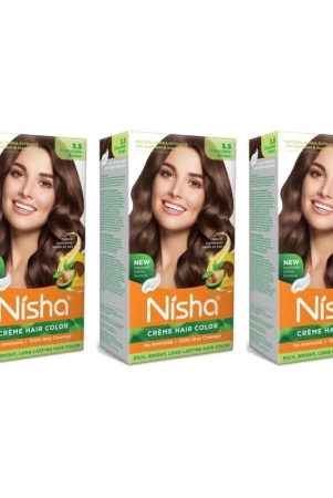 nisha-creme-hair-color-35-chocolate-brown-120g-pack-of-3-permanent-hair-colour-no-ammonia-100-grey-coverage