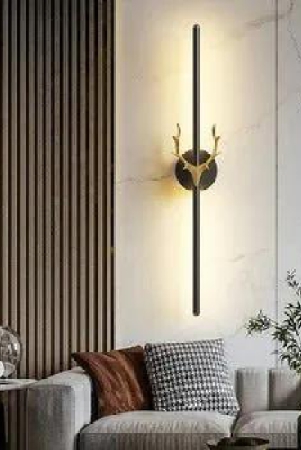 HDC 600/800mm Modern Black Long Gold Deer Led Wall Lamp - Warm White-600mm