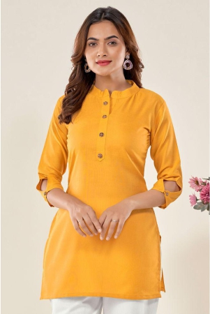 glomee-yellow-cotton-blend-womens-tunic-pack-of-1-none