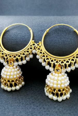 gold-toned-beaded-circular-hoop-earrings