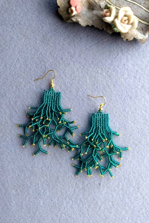 teal-beaded-earrings-for-women