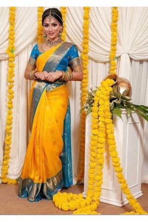 apnisha-silk-embellished-saree-with-blouse-piece-yellow-pack-of-1-yellow