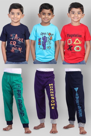 jilz-multi-cotton-boys-t-shirt-pants-pack-of-3-none