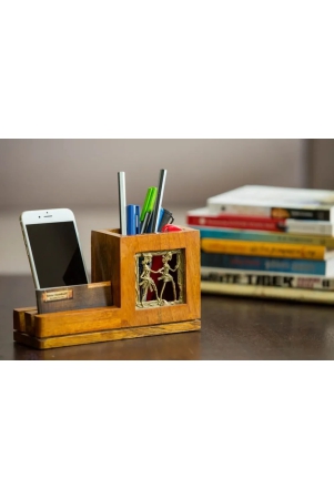 mango-wood-pen-stand-with-card-mobile-holder