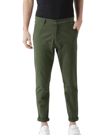 men-regular-fit-green-cotton-blend-trousers