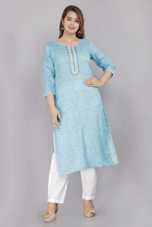 highlight-fashion-export-light-blue-cotton-womens-straight-kurti-pack-of-1-none