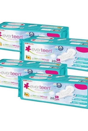 everteen-xl-cottony-dry-sanitary-pads-neem-safflower-80pcs-sanitary-pad-pack-of-4