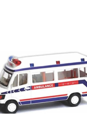 thriftkart-ambulance-toy-with-openable-tail-gate-detachable-stretcher-pull-back-action-white-white