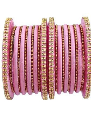 stylish-alloy-women-girls-ball-chain-bangles-with-intricate-bagdi-thread-design-ball-chain-bangles-bagdi-thread-bangles-traditional-bangles-for-wedding-party-anniversary-10-pink-26