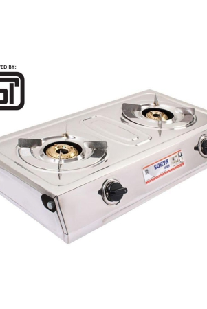 suryaviva-vs2-2b-ss-stainless-steel-2-cast-iron-burner-gas-stovemanual-ignitionsilver