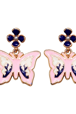 pink-butterfly-earrings-with-flower-studs