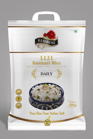 Red Rose Daily Basmati Rice, Super Mongra, Rich Aroma, 10 KG