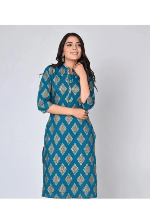 mauka-blue-rayon-womens-straight-kurti-pack-of-1-none