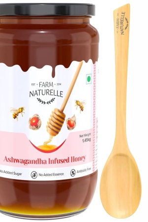 farm-naturelle-pure-raw-delicious-and-immunity-booster-real-ashwagandha-infused-forest-honeyimmense-medicinal-value-naturally-145kg-and-a-wooden-spoon