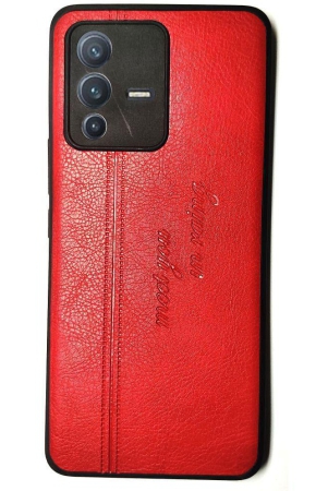 nbox-red-artificial-leather-plain-cases-compatible-for-vivo-v23-pro-5g-pack-of-1-red