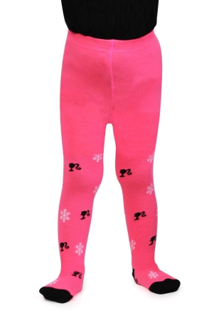 Barbie Cute Prints Knitted Tights For Baby Girls - Pink Pink 1-2 Years