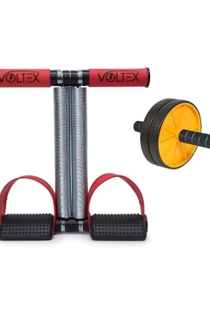 voltex-double-spring-tummy-trimmer-for-abs-exerciser-and-wide-ab-roller-wheel-for-abs-workouts-home-gym-abdominal-exercisecore-workouts-multi-color