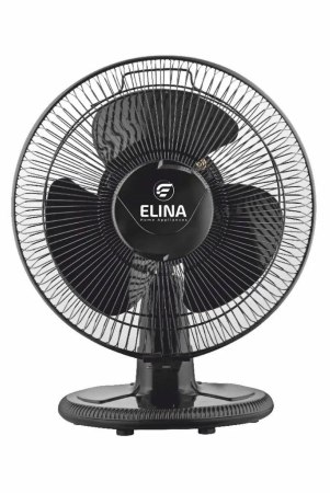 Elina High Speed 2200 RPM All Purpose Fan | 12inch / 304.8mm Sweep | Manual Tilt | Oscillation | Can be used as Table or Wall Fan | Black