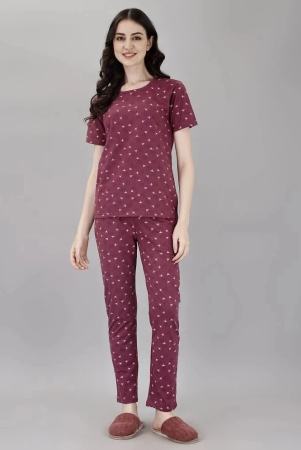 smarty-pants-wine-cotton-womens-nightwear-nightsuit-sets-pack-of-1-none