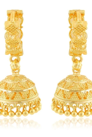 vighnaharta-golden-jhumki-earrings-pack-of-1-golden