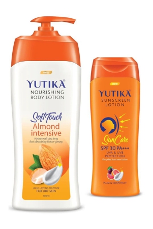 yuthika-almond-body-lotion-500ml-and-sunscreen-lotion-spf-30-pa-with-uva-uvb-protection-300ml