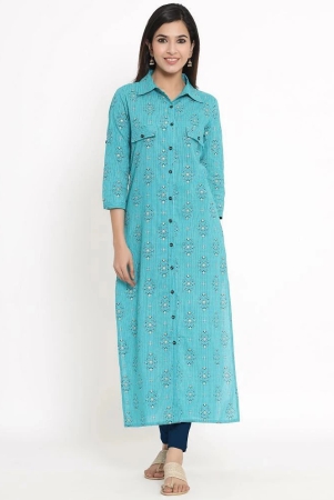 kbz-turquoise-rayon-womens-straight-kurti-pack-of-1-none