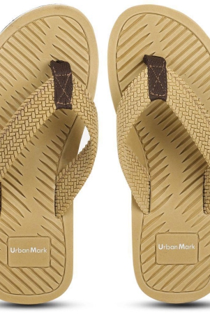 urbanmark-men-light-weight-comfy-eva-textured-upper-dailywear-slippers-mustard-none