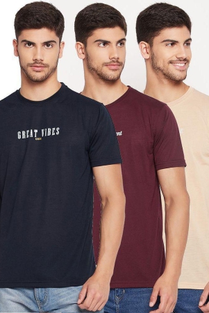 ubx-maroon-cotton-blend-regular-fit-mens-t-shirt-pack-of-3-none