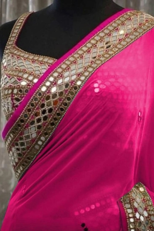 beautiful-georgette-mirror-work-saree-with-blouse-piece-pink