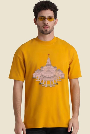 ausk-cotton-blend-regular-fit-ram-mandir-printed-half-sleeves-mens-t-shirt-yellow-pack-of-1-none