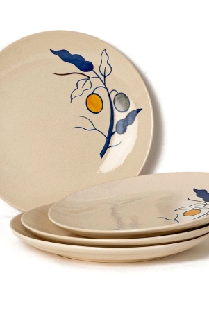 reactive-handpainted-premium-ceramic-4-small-plates-quarter-plates-stoneware-microwave-and-dishwasher-safe-pack-of-4-feather-white