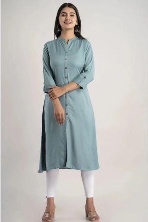 mauka-turquoise-rayon-womens-front-slit-kurti-pack-of-1-l