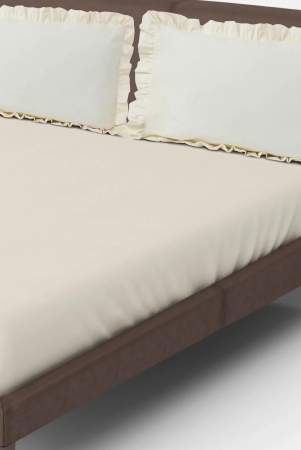 solid-colour-100-cotton-270-tc-queen-bedsheet-with-2-frill-pillow-covers-beige