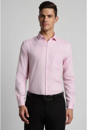 Men Pink Slim Fit Formal Full Sleeves Formal Shirt