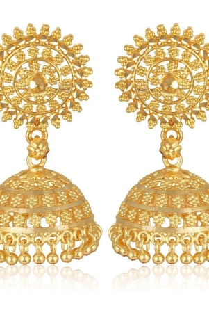 vivastri-golden-jhumki-earrings-pack-of-1-golden