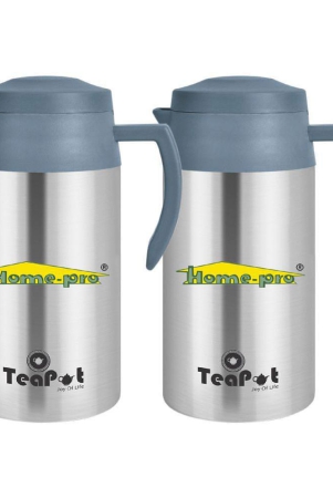 homepro-tea-pot-insulatedcarafe-stainless-steel-leak-proof-hot-cold-both-750-ml-pack-of-2-silver