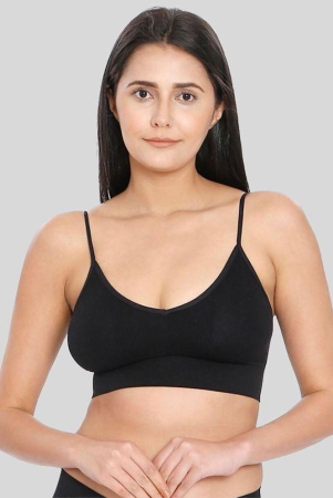 ilraso-black-cotton-blend-removable-padding-womens-sports-bra-pack-of-1-none