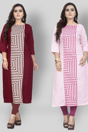 lerkiza-multicolor-cotton-womens-straight-kurti-pack-of-2-l