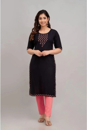 kapadia-black-rayon-womens-straight-kurti-pack-of-1-none