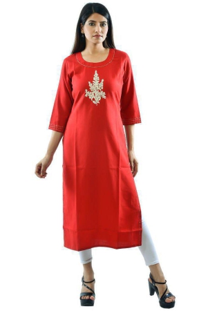 AMIRA'S INDIAN ETHNICWEAR - Red Linen Women's Stitched Salwar Suit ( ) - XXL
