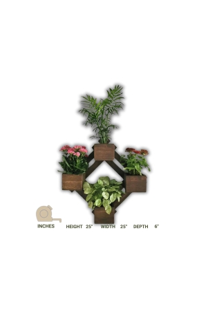 barish-wall-mounted-planter-diamond-handcrafted-with-rubberwood-indoor-planter-frame-with-stand-25-x-25-x-6-inches-walnut