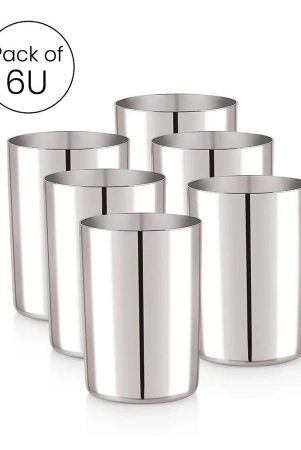 hometales-stainless-steel-amrapali-glasses-350ml-per-unit-pack-of-6-heavy-22-gauze