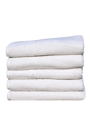 mandhania-lovely-white-cotton-bath-towels-400-gsm-28x57-pack-of-5