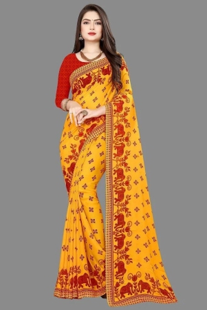 sherine-georgette-printed-saree-with-blouse-piece-red-pack-of-1-red