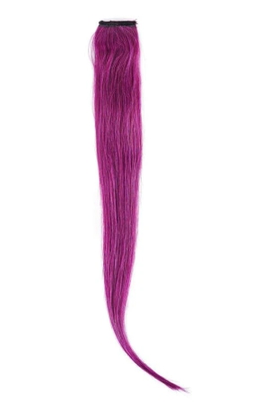 RefynHair - 100% Natural Human Hair Extensions Wigs | Wine Color Streax | 16 Inches | Pack of 1 | Streaks Highlighter For Women And Girls | Rainbow Color Hair Extensions for Festival Party