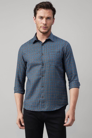 urbanmark-cotton-blend-slim-fit-checks-full-sleeves-mens-casual-shirt-blue-pack-of-1-none