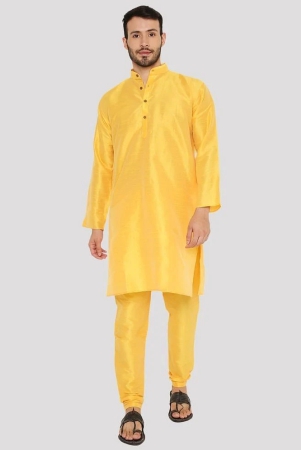 maharaja-yellow-silk-regular-fit-mens-kurta-pyjama-set-pack-of-1-none