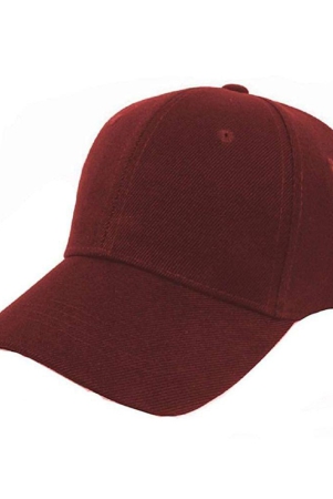 penyan-maroon-plain-cotton-caps-maroon